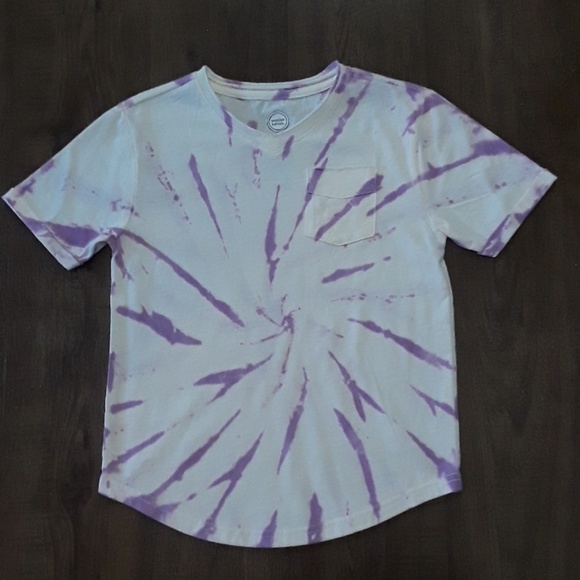 Wonder Nation Boys V Neck Pocket T Shirt X-Small Lavender Tie dye NEW 4-5